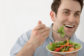 iessen Geméis Salat wärend der Prostatitis Behandlung