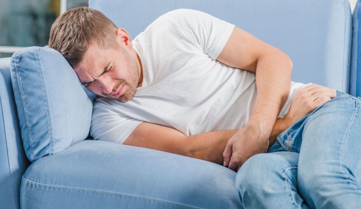 Schmerz bei engem Mann mat chronescher Prostatitis